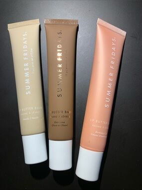 Summer Fridays Lip Butter Balm Set — vanilla, hot cocoa and birthday cake new
